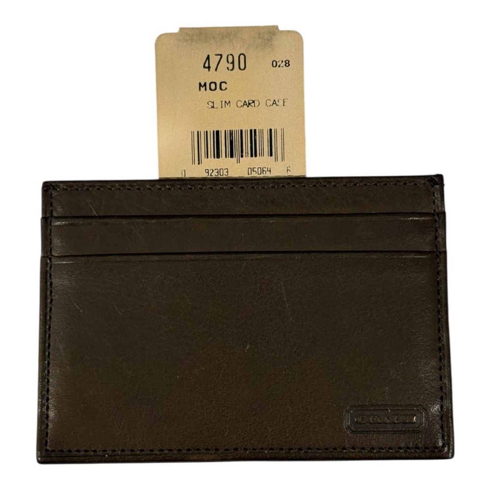 Coach Vintage Water Buffalo Leather Slim Card Case Dark Brown #4790